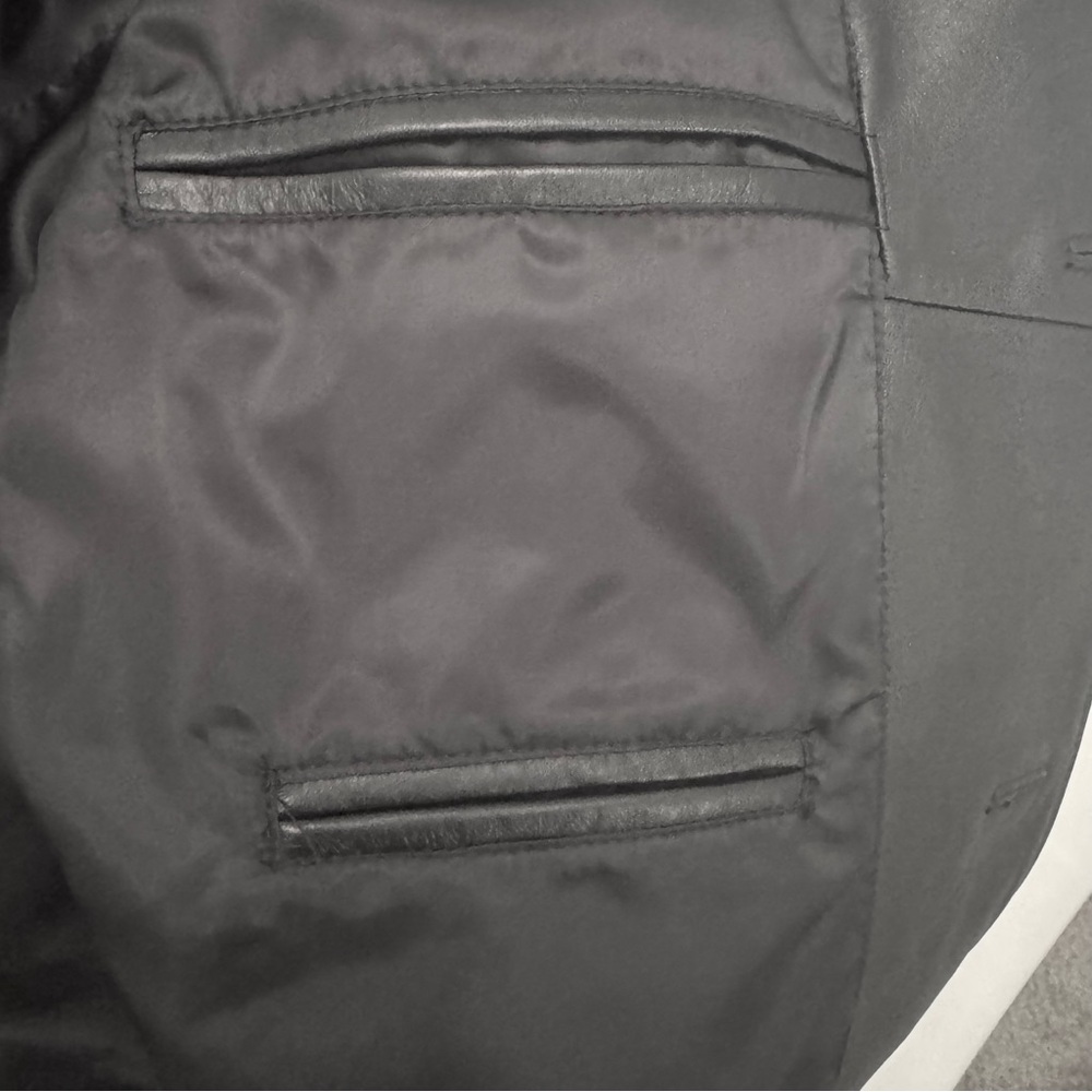 BGSD Men's Black Genuine Leather Blazer Jacket Size 2XL NWT - Picture 10 of 10